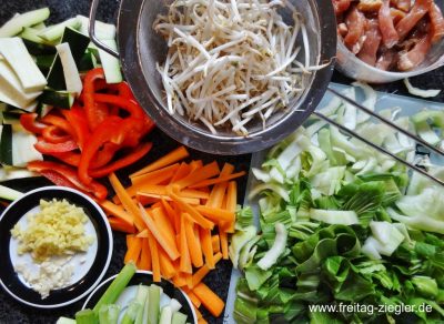 Buntes Gemüse für den Wok