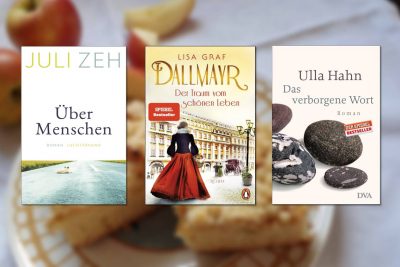 Buchcover auf Apfelkuchen